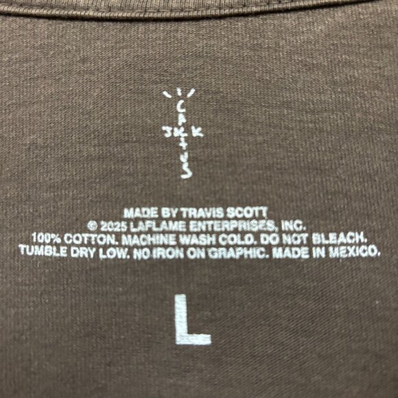 Travis Scott Jack Boys 2 Brown Rap Long Sleeve T-shirt Size Large - Picture 4 of 5